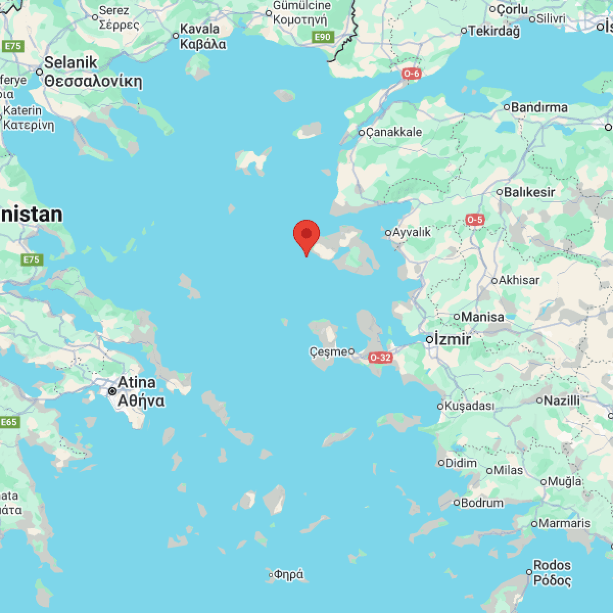 EGE DENIZI Bölgesinde Hafif Şiddetli 2.5 Büyüklüğünde Deprem Meydana Geldi