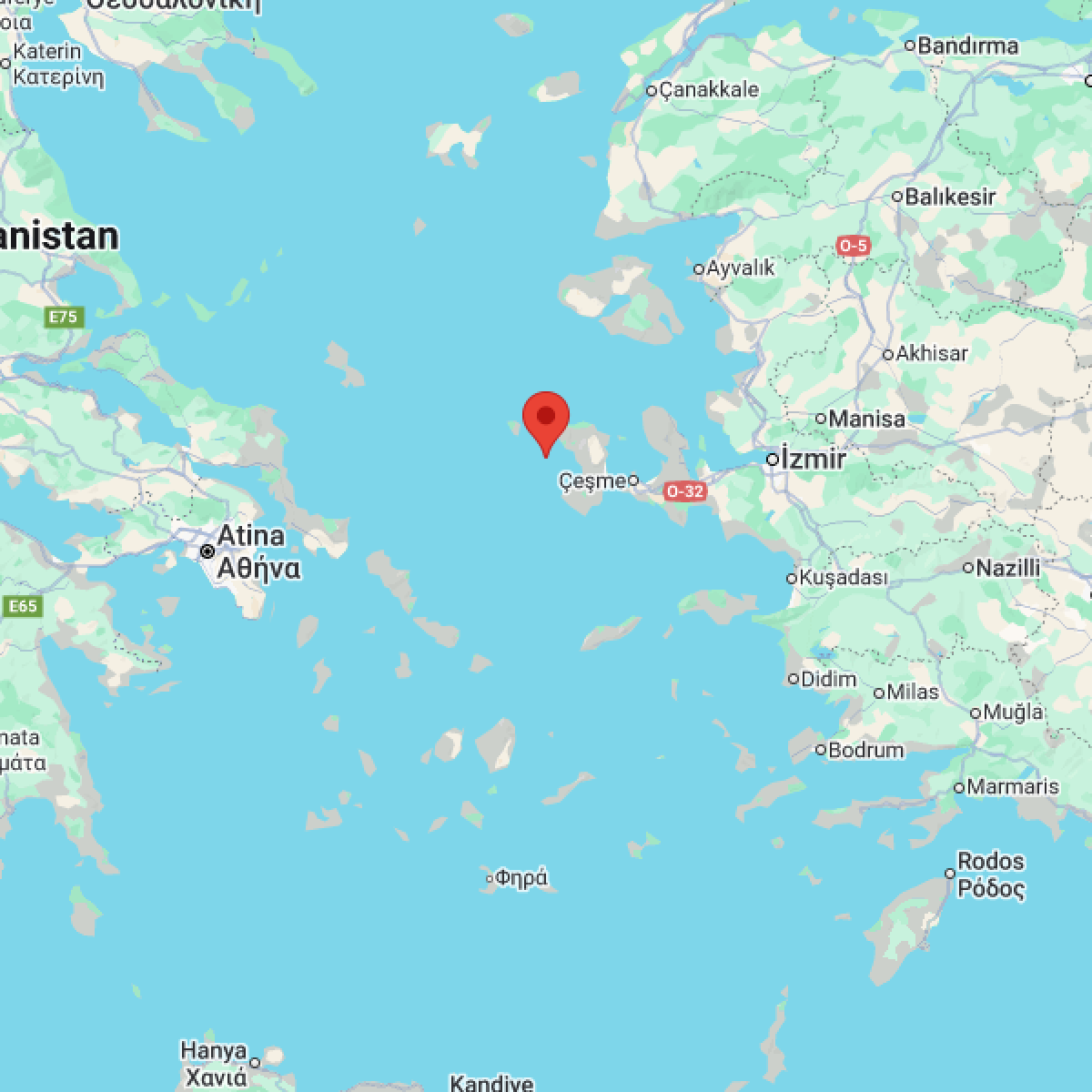 EGE DENIZI Bölgesinde Hafif Şiddetli 2.5 Büyüklüğünde Deprem Meydana Geldi