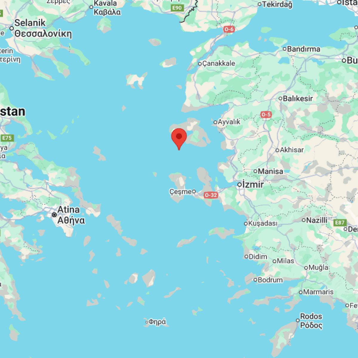 EGE DENIZI Bölgesinde Hafif Şiddetli 2.5 Büyüklüğünde Deprem Meydana Geldi
