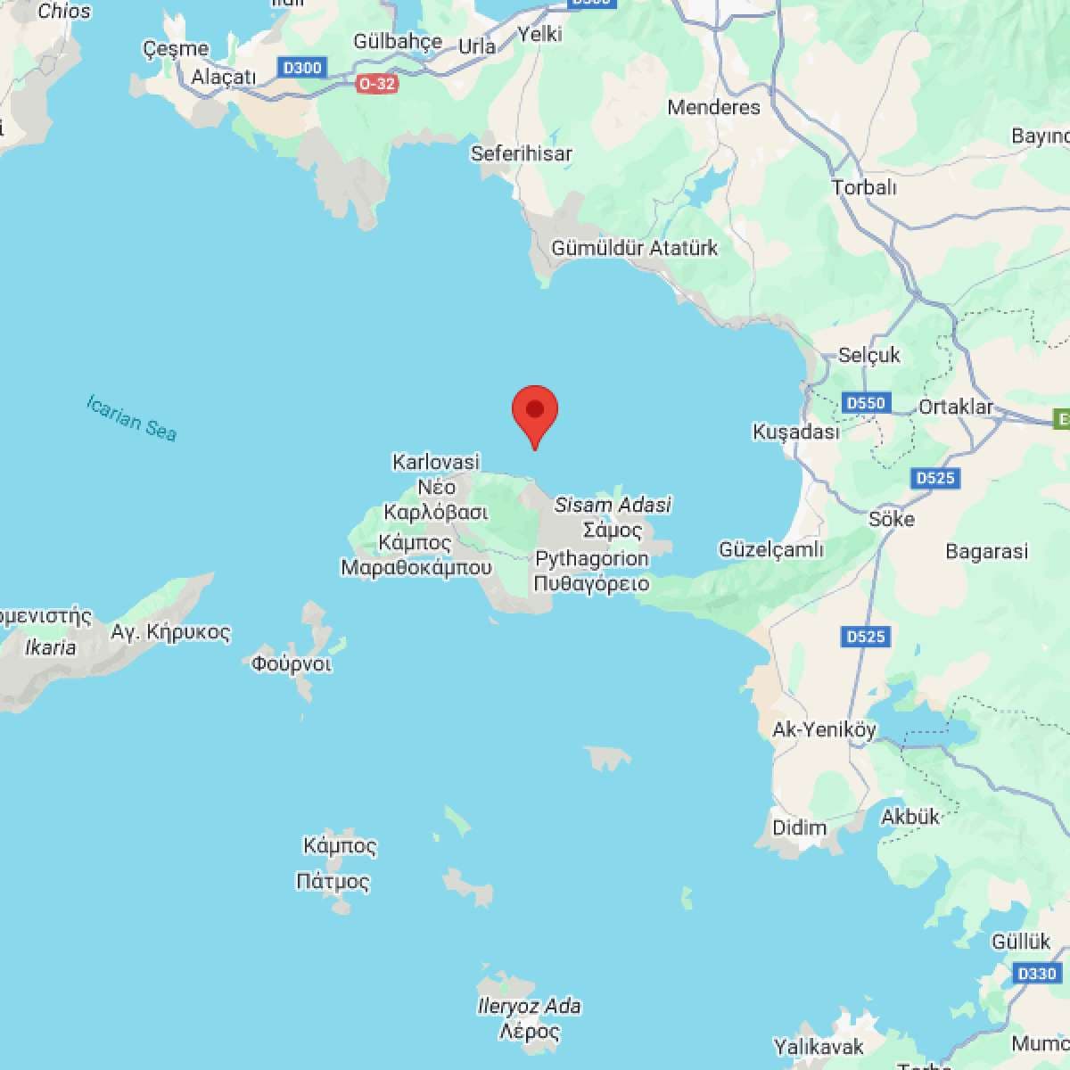 EGE DENIZI Bölgesinde Hafif Şiddetli 2.8 Büyüklüğünde Deprem Meydana Geldi