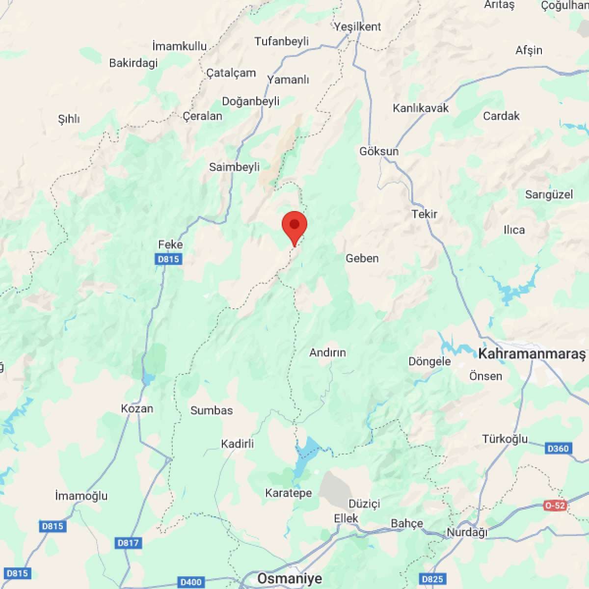 KAHRAMANMARAS Bölgesinde Hafif Şiddetli 2.8 Büyüklüğünde Deprem Meydana Geldi