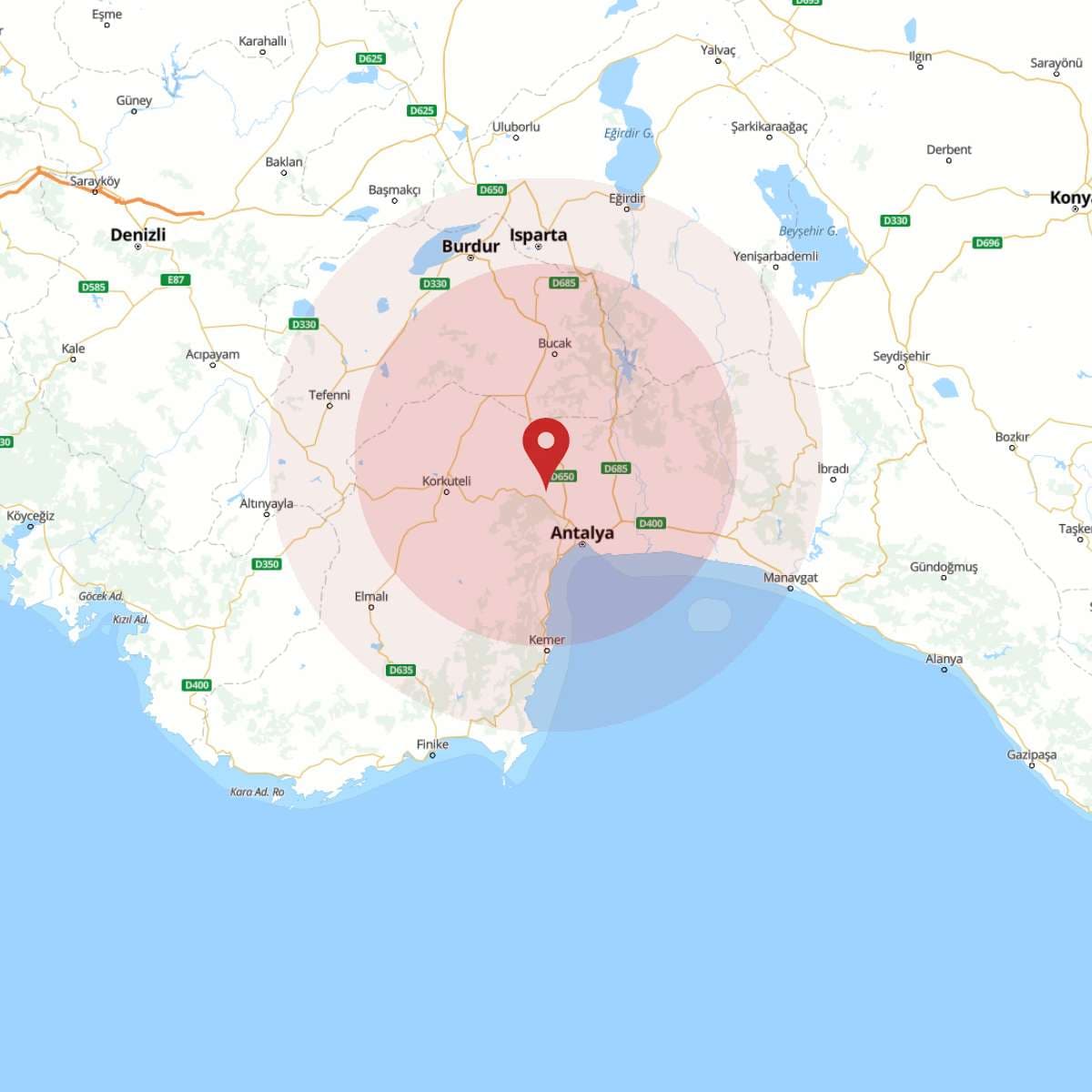 ANTALYA Bölgesinde 3 Büyüklüğünde Deprem!