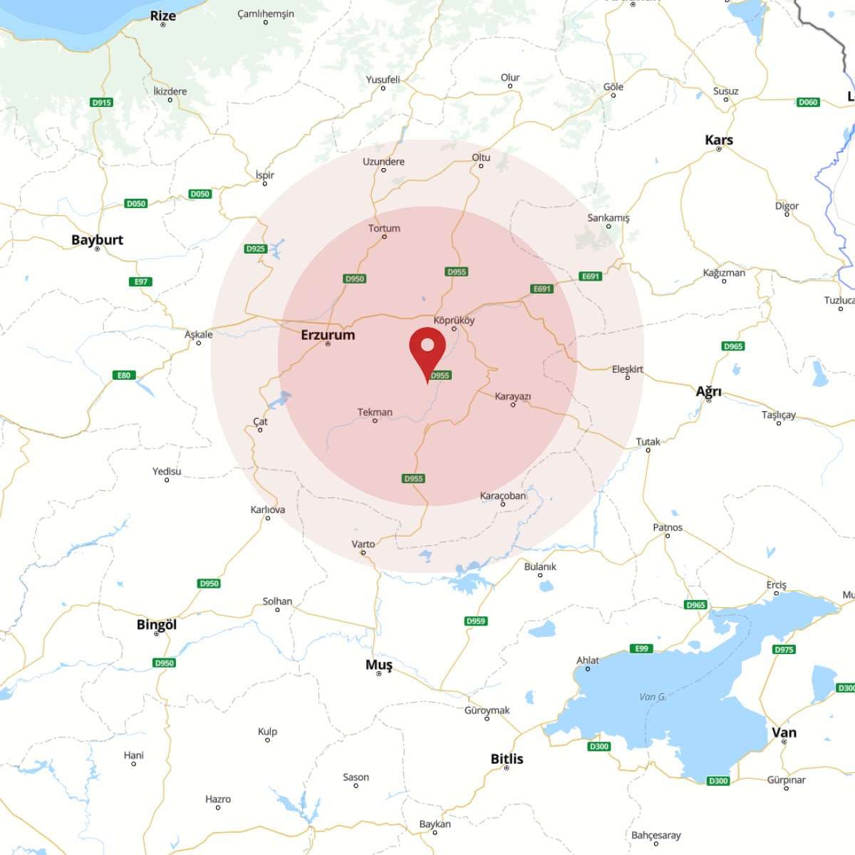 ERZURUM Bölgesinde 3.3 Büyüklüğünde Deprem!