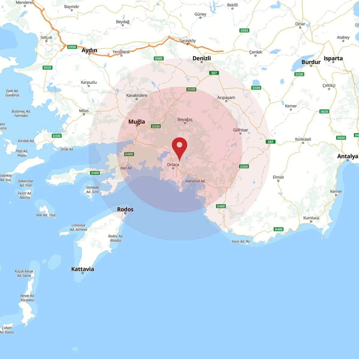 MUGLA Bölgesinde Hafif Şiddetli 2.6 Büyüklüğünde Deprem Meydana Geldi
