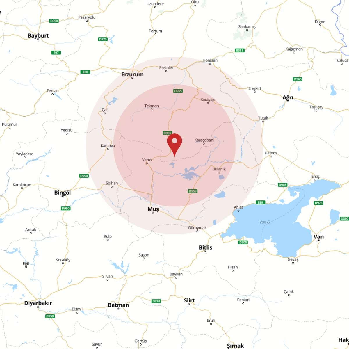 ERZURUM Bölgesinde Hafif Şiddetli 2.6 Büyüklüğünde Deprem Meydana Geldi