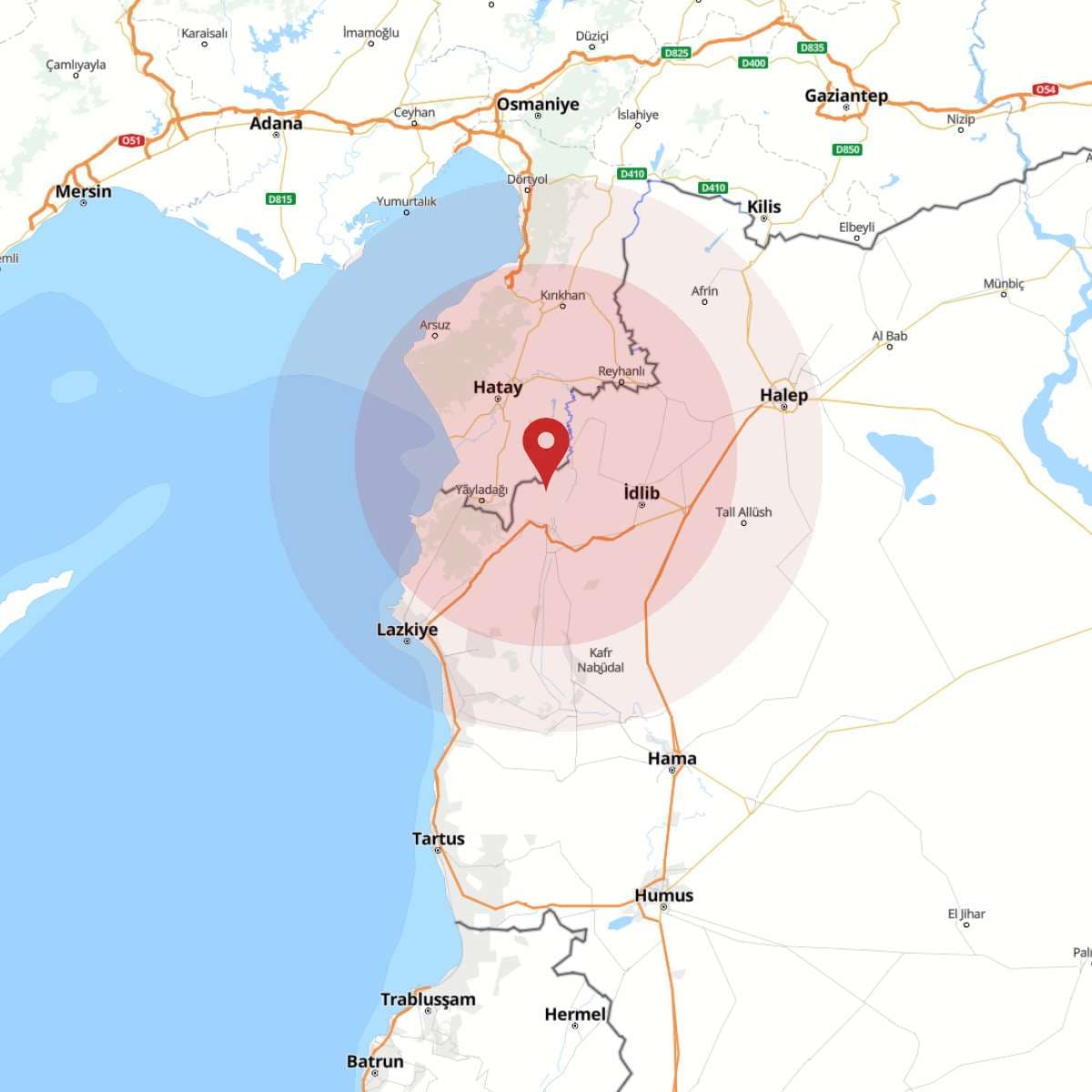 HATAY Bölgesinde Hafif Şiddetli 2.7 Büyüklüğünde Deprem Meydana Geldi