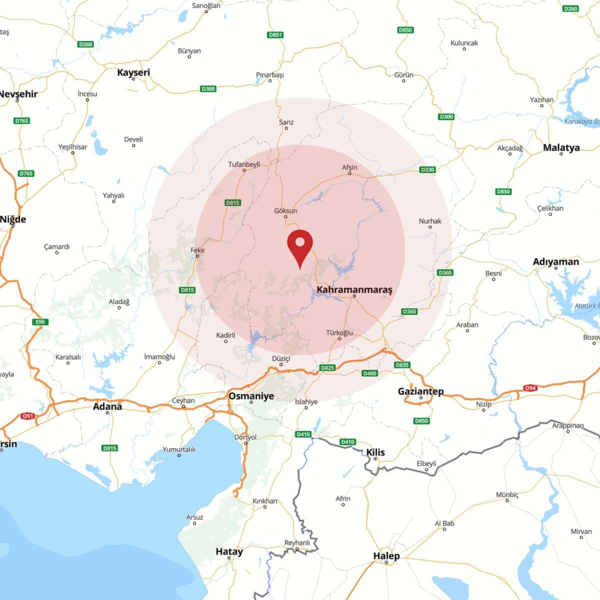 KAHRAMANMARAS Bölgesinde Hafif Şiddetli 2.7 Büyüklüğünde Deprem Meydana Geldi