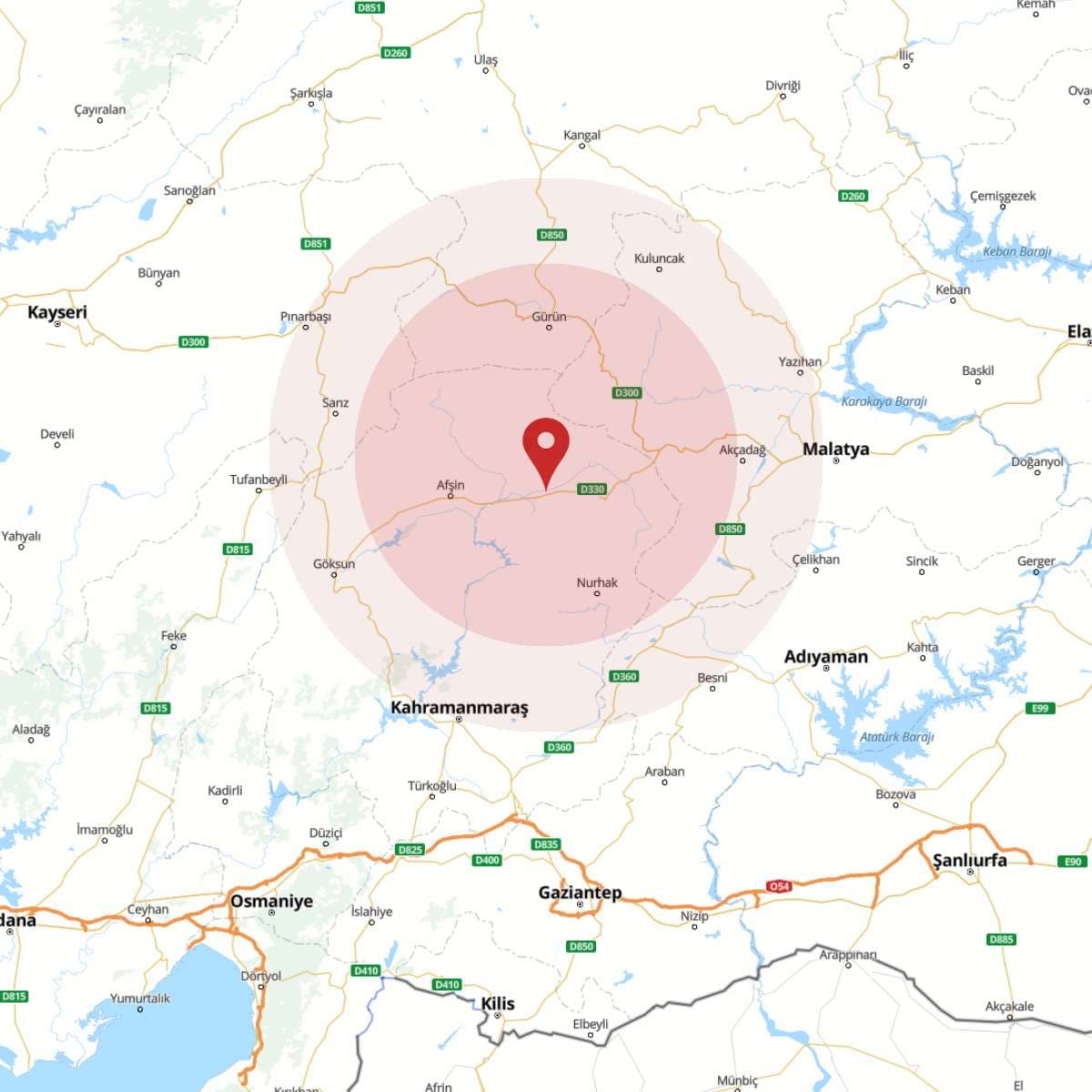 KAHRAMANMARAS Bölgesinde Hafif Şiddetli 2.6 Büyüklüğünde Deprem Meydana Geldi