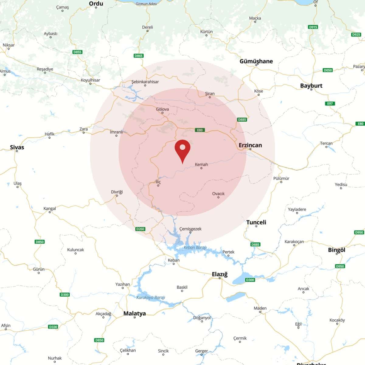 ERZINCAN Bölgesinde 3.4 Büyüklüğünde Deprem!
