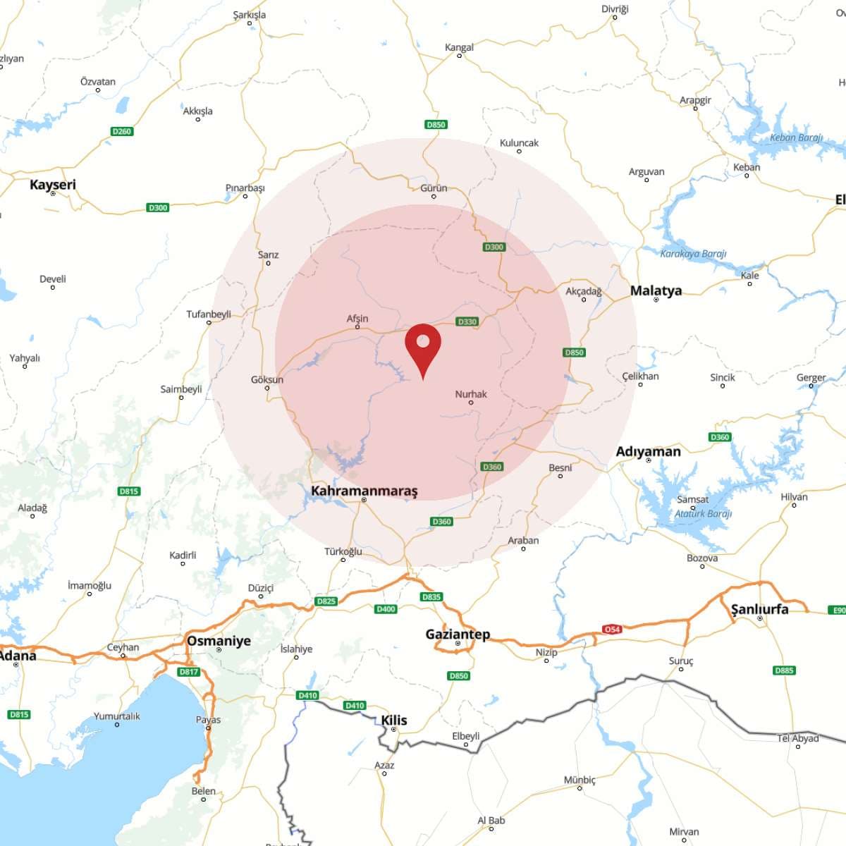 KAHRAMANMARAS Bölgesinde Hafif Şiddetli 2.8 Büyüklüğünde Deprem Meydana Geldi
