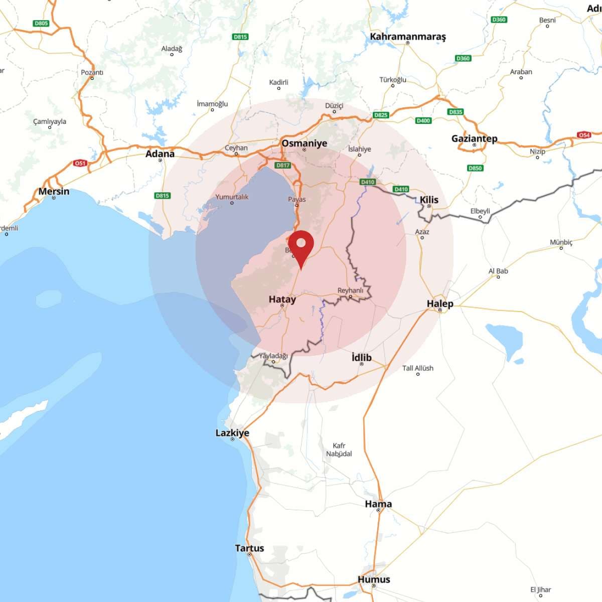 HATAY Bölgesinde Hafif Şiddetli 2.5 Büyüklüğünde Deprem Meydana Geldi