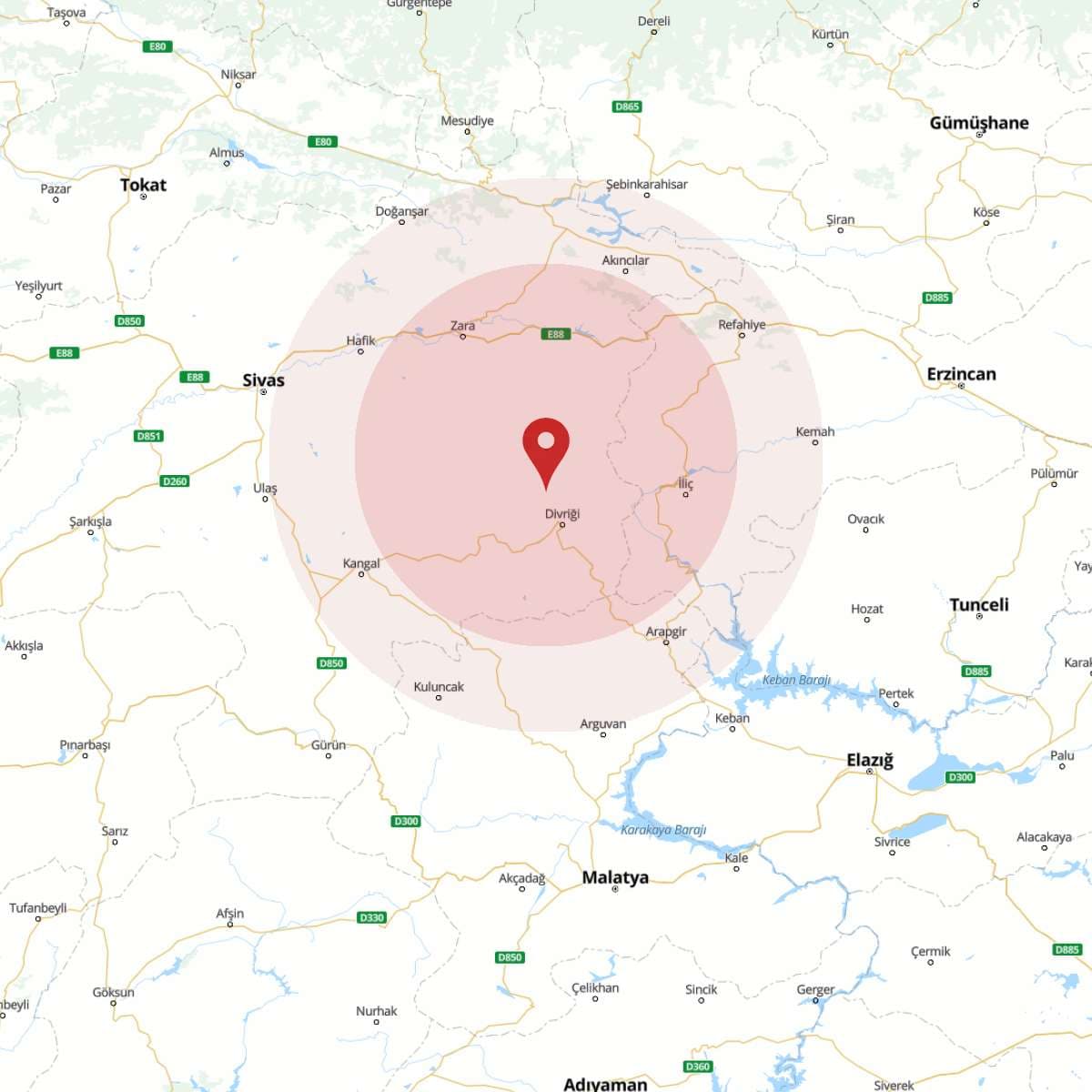 SIVAS Bölgesinde Hafif Şiddetli 2.6 Büyüklüğünde Deprem Meydana Geldi