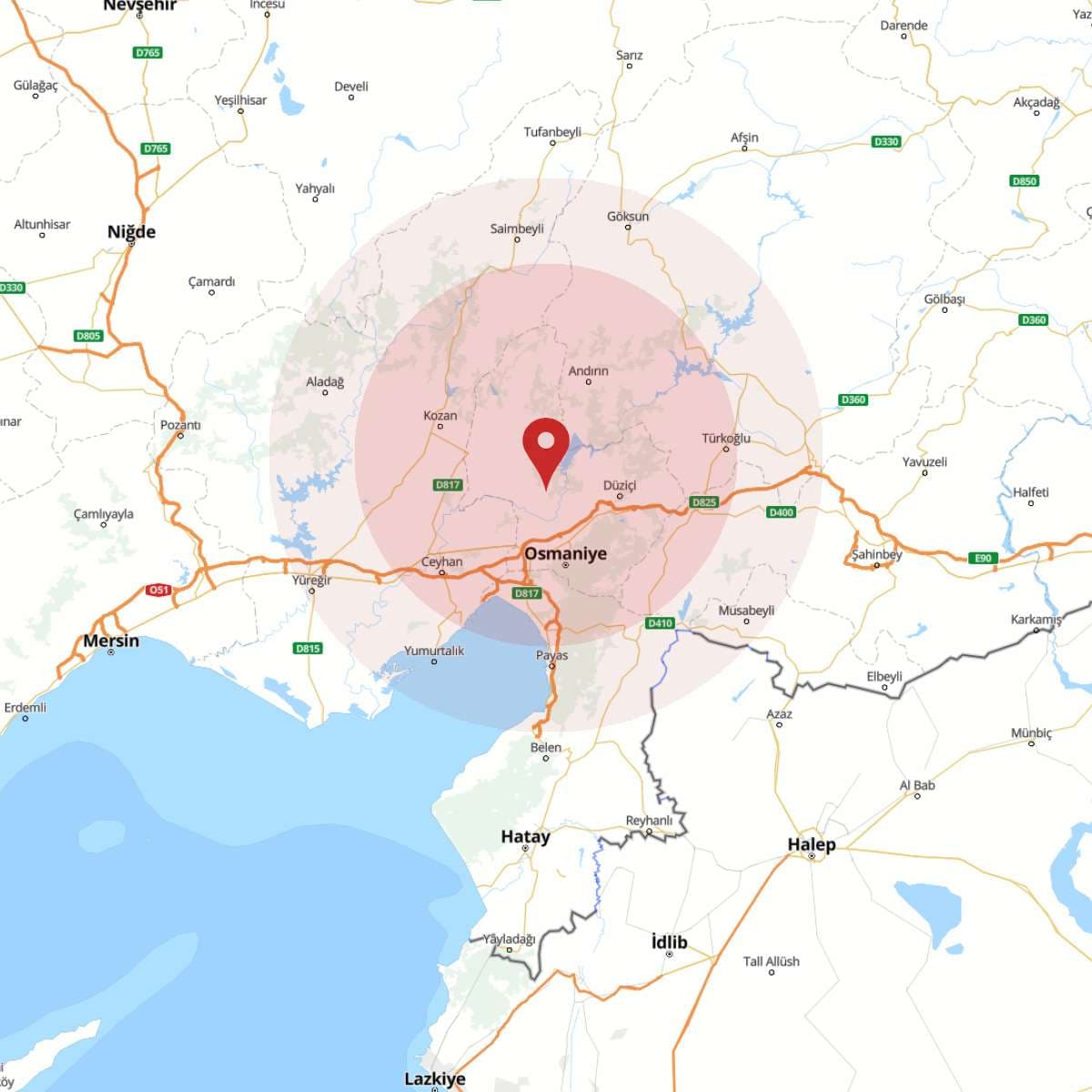 OSMANIYE Bölgesinde 3.2 Büyüklüğünde Deprem!