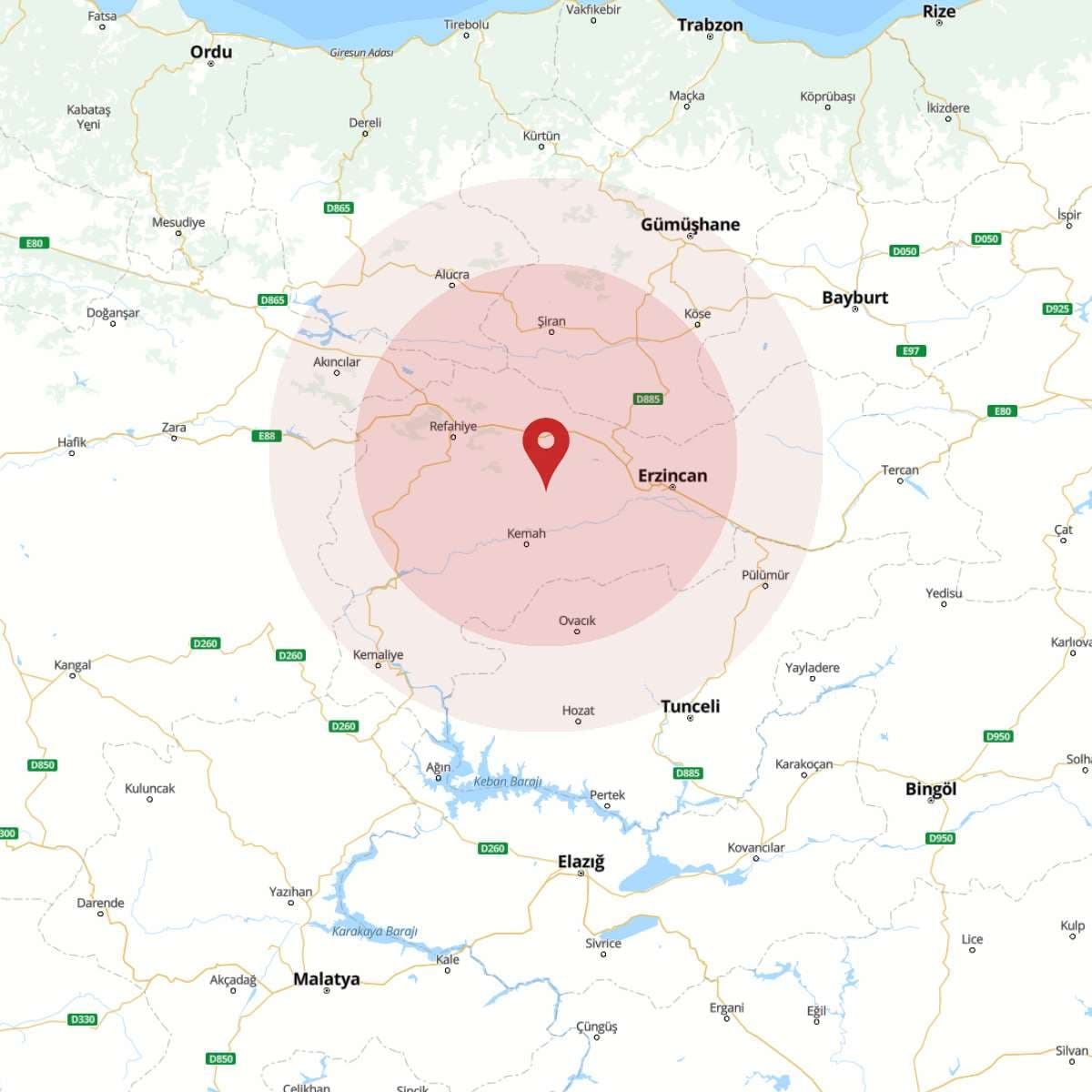 ERZINCAN Bölgesinde Hafif Şiddetli 2.6 Büyüklüğünde Deprem Meydana Geldi