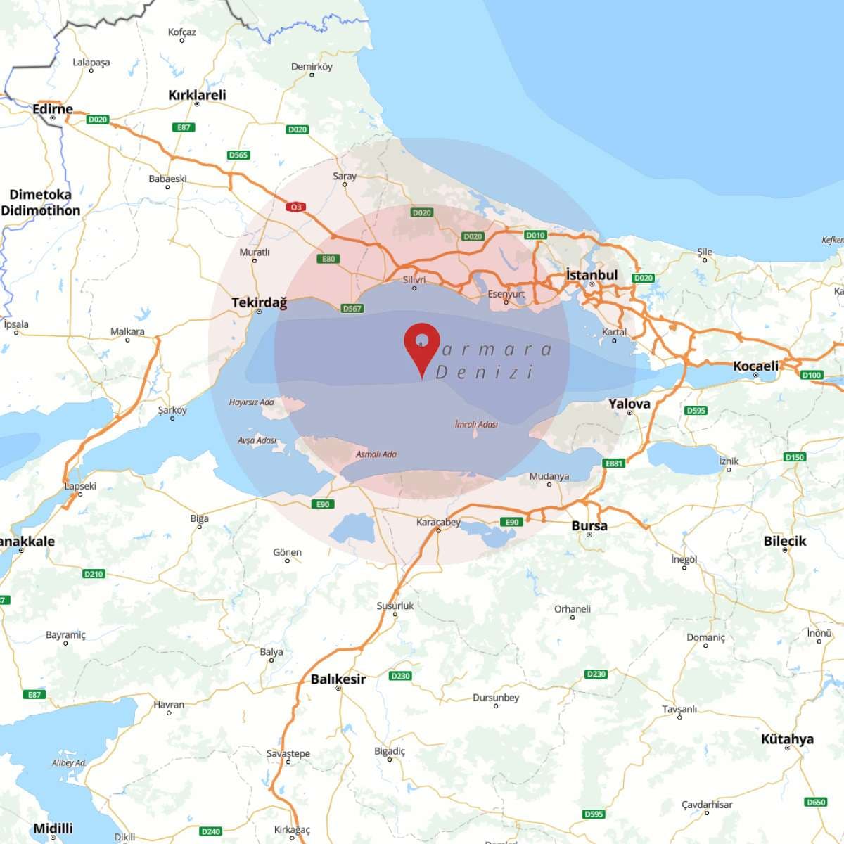 MARMARA DENIZI Bölgesinde 3.7 Büyüklüğünde Deprem!