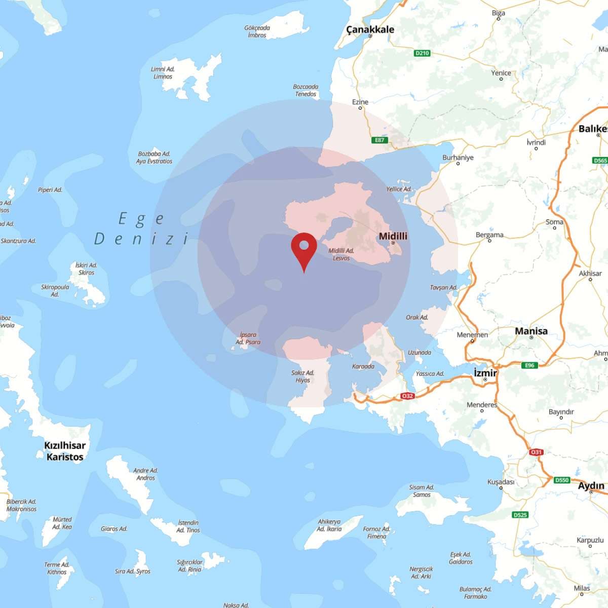 EGE DENIZI Bölgesinde 3.8 Büyüklüğünde Deprem!