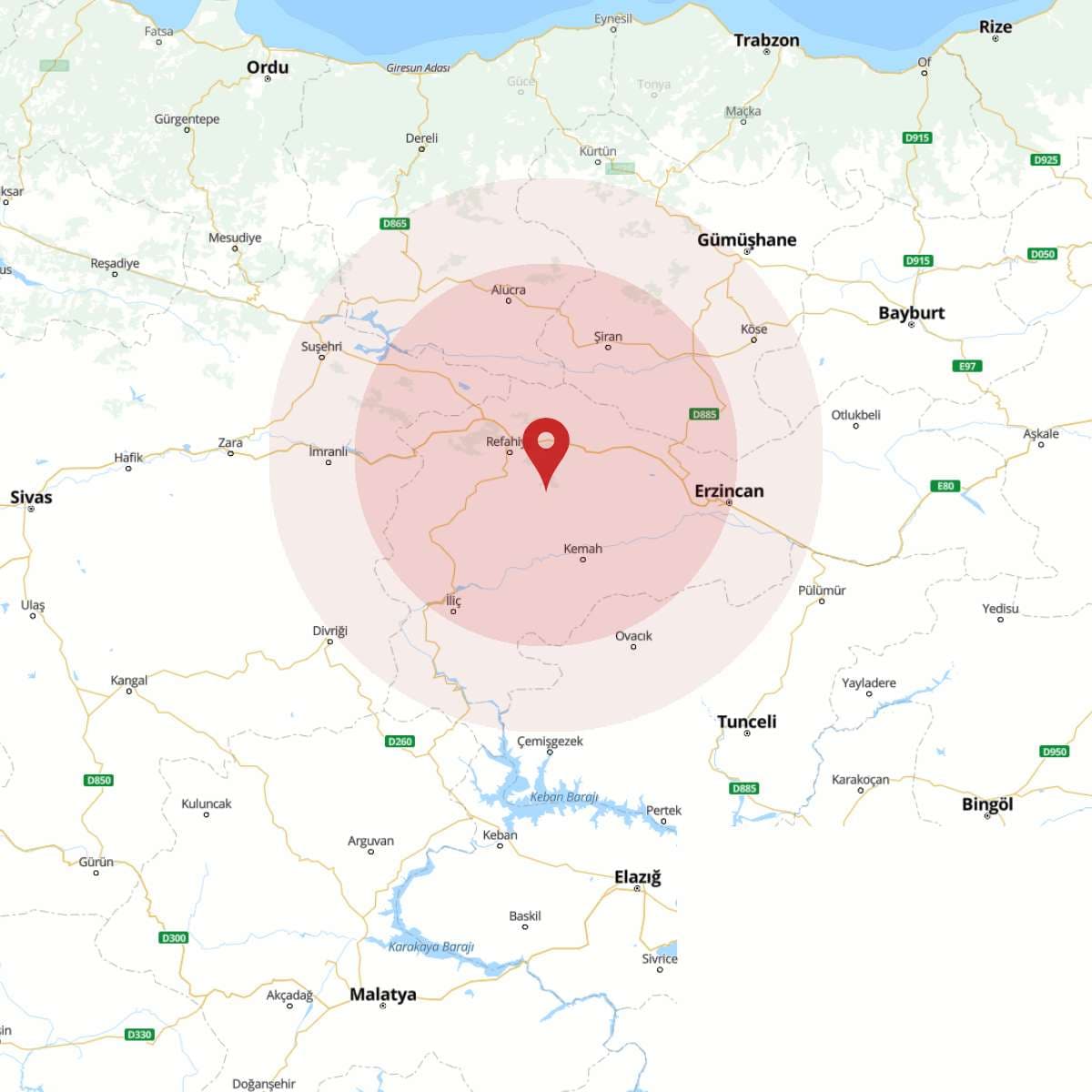 ERZINCAN Bölgesinde 3.6 Büyüklüğünde Deprem!