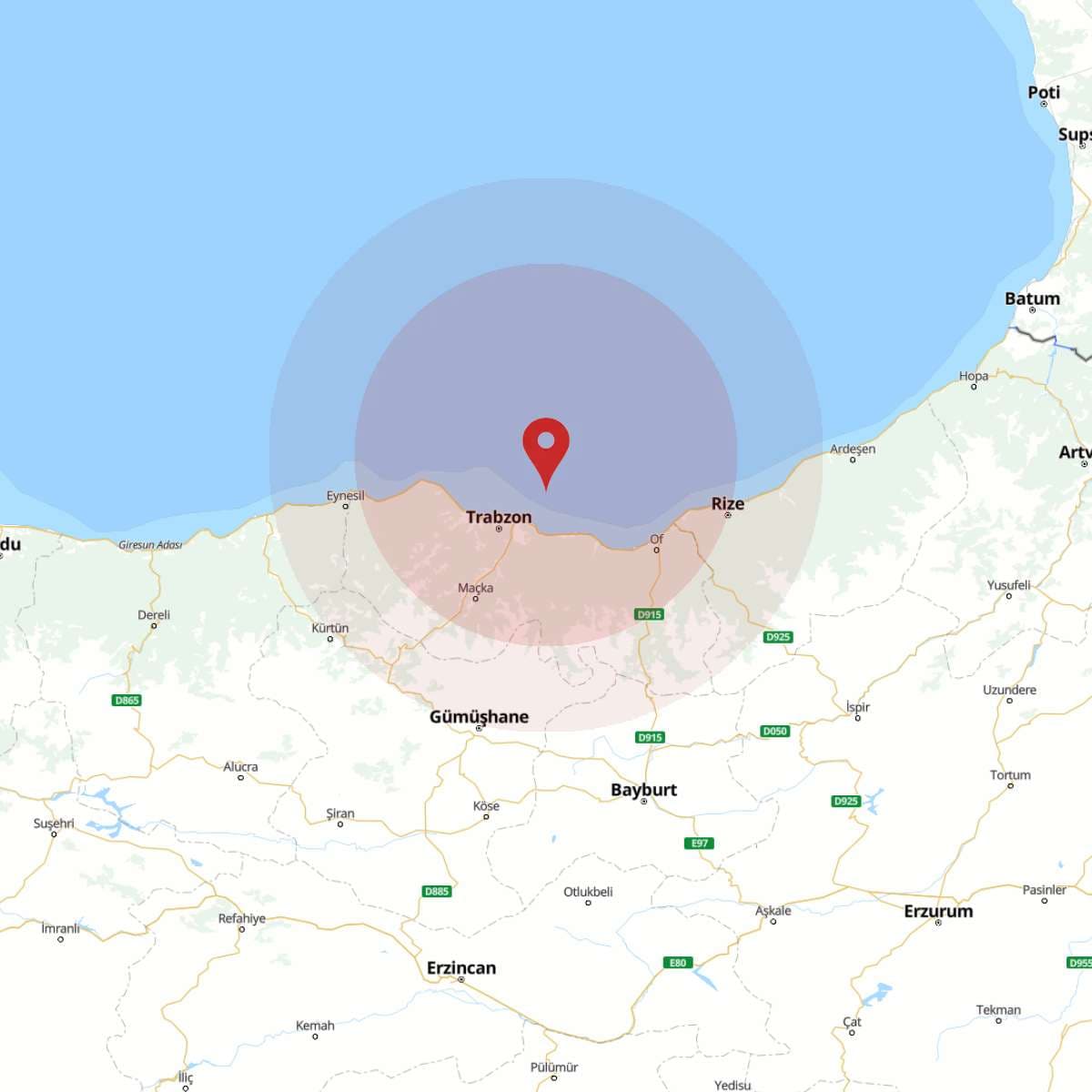 KARADENIZ Bölgesinde 3.7 Büyüklüğünde Deprem!