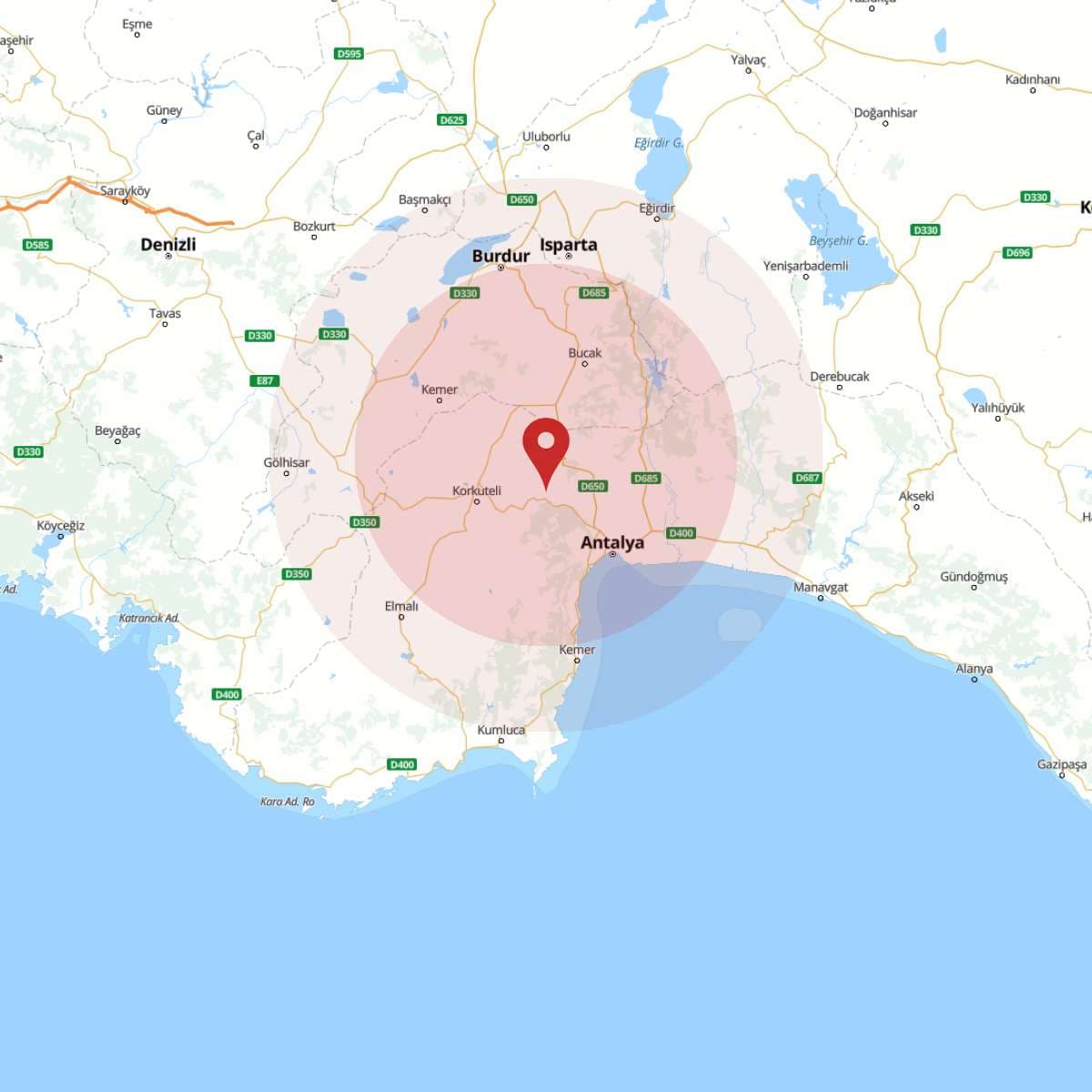 ANTALYA Bölgesinde 3.5 Büyüklüğünde Deprem!