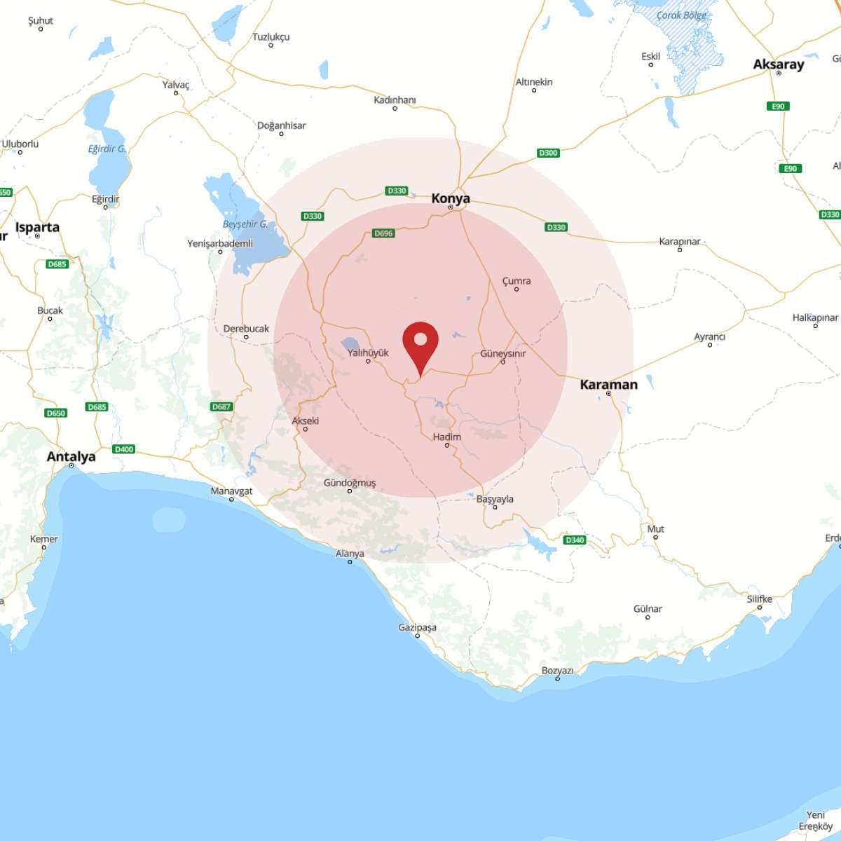 KONYA Bölgesinde 3.6 Büyüklüğünde Deprem!