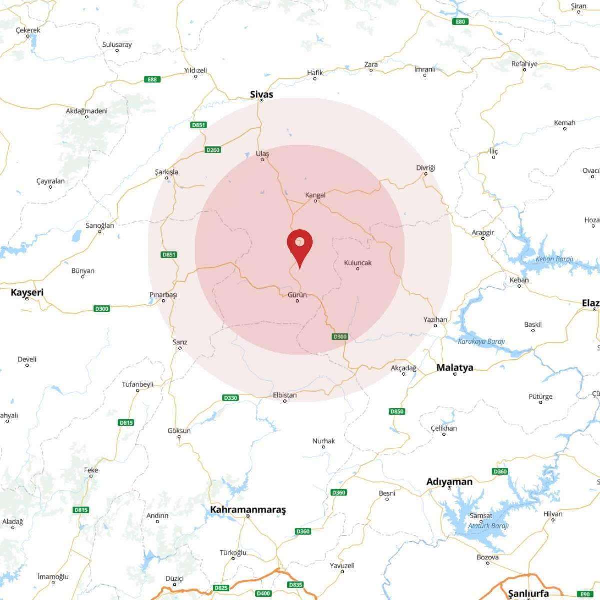SIVAS Bölgesinde Hafif Şiddetli 2.7 Büyüklüğünde Deprem Meydana Geldi